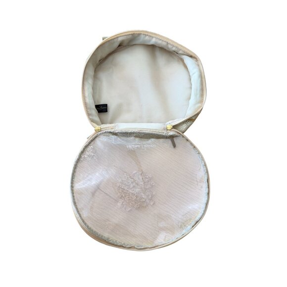 PALOMA PICASSO Gold Clear Round Travel Cosmetics Makeup Case Bag - Picture 3 of 6